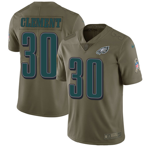 Nike Eagles #30 Corey Clement Olive Men's Stitched NFL Limited Salute To Service Jersey